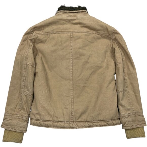 Abercrombie & Fitch Vintage Sentinel Military Cargo Canvas Sherpa Lined Jacket L - Picture 14 of 14